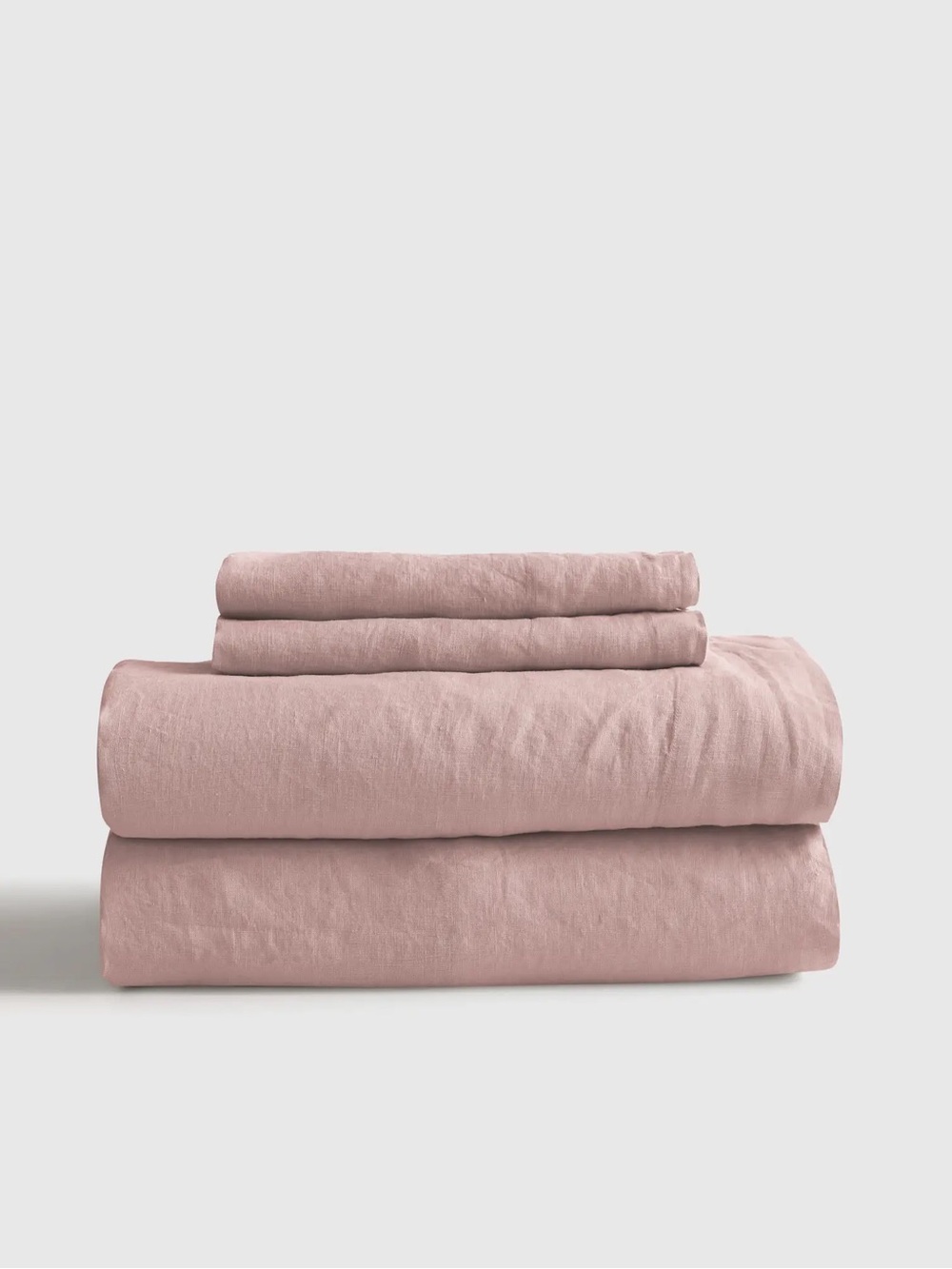 NEW Quince European Linen Sheet Set Dusty Mauve Full Luxury Pink Mauve